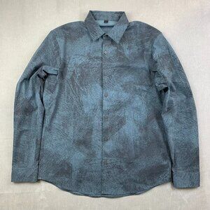 Lululemon Mens Shirt Medium Blue Gray Airing Easy Long Sleeve Ventlight Mesh